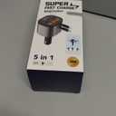 Retractable Car Charger,5 in 1 Fast Car Phone Charger 90W,Bluetooth 5.3 FM Transmitter Adapter,Handsfree Call,2 Retractable Cables and USB Cars Chargers for iPhone 17/16/15/14/13/Galaxy/Pixel (Pink)