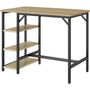 IBUYKE 40H Bar Table with 3 Storage Shelves, High Dining Table for Kitchen, Counter Table, Industrial Standing Computer Desk UTMJ054Y, 42 inches x 23 inches x 39 inches