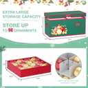 Christmas Ornament Storage Box 96 Bits - 3 Inch Adjustable Dividers Christmas Storage Containers with Lids Ornament Organizer Side Open Christmas Decoration Storage with Removable Drawer Trays (Green)