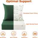 Deep Seat Patio Cushions Set of 2, 24x24x5.75 Inch, Waterproof Outdoor Chair Cushions, Fade Resistant Patio Furniture Cushions with Ties for Couch, Sofa, Lawn, Outside, Forest Green, 24*24+5.75/25*22.5 inch