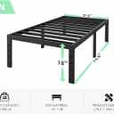 QEROMY Twin Bed Frame - 18 in Sturdy Platform Bed Frame Twin Size, Heavy Duty Metal Bed Frame No Box Spring Needed, Quick & Easy Assembly, No Noise, Black