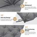 Porch Replacement Swing Cushions for Outdoor: 2-3 Seater Garden Waterproof Patio Bench Cushion with Ties - 4" Thick Swing Chair Cushion for Backyard Furniture Loveseat, 40x40in