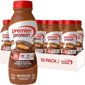 Premier Protein Shake, Chocolate Peanut Butter, 30g Protein, No Added Sugar, 24 Vitamins & Minerals to Support Immune Health, 11.5 fl oz, 12 Pack (BBD 31 OCT 2025)