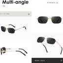 Rimless Rectangle Sunglasses for Women Man Fashion Small Narrow Rectangle Frameless Eyewear Shades 90s Sun Glasses