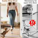 Fldofaves Dog Gate - 18"-45" Adjustable Extra Wide Metal Baby Gate to Step Over, 10" Tall Small Pet Gate with 3 Extension Kits, Pressure Mounted for Doorways & Stairs