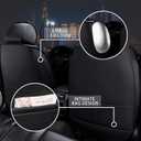 Fit for Honda Civic 2000-2026 Seat Covers, Waterproof and Wear Resistant Sports Seat Cover, Premium Nappa Leather Car Seat Covers.（5 Seats-Black White）