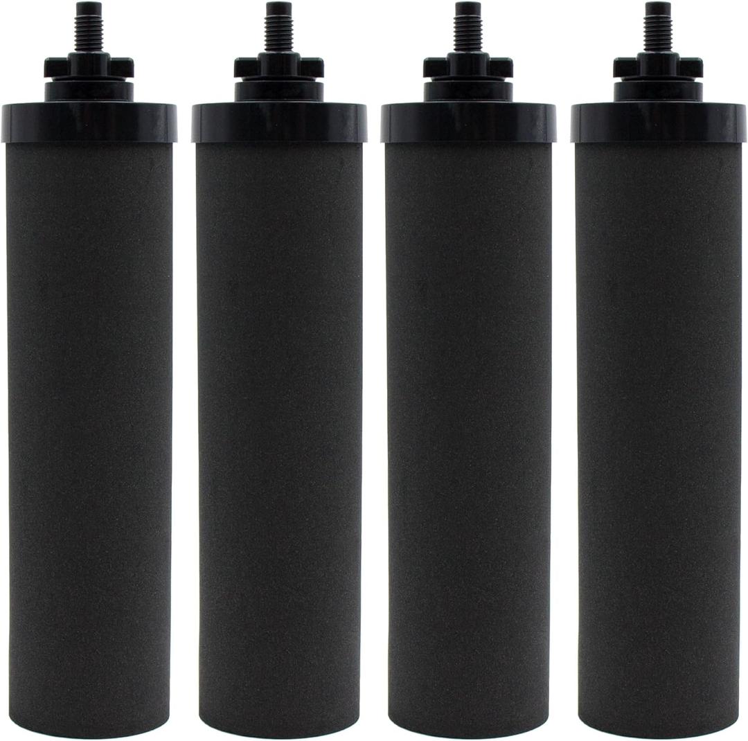 Water Filter Replacement for Berkey BB9-2 Black Activated Carbon Filters, Compatible with Berkey Gravity Water Filter System, Pack of 4