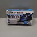 Hamilton Beach 2-in-1 Steam Iron for Clothes and Garment Steamer with 5 Temperature Settings, Nonstick Soleplate, 1200 Watts, 8’ Cord, Black & Blue (14525F)