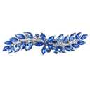 Austrian Crystal Bridal Hair Barrettes, Rhinestones Vintage Hair Clips, Sparkly Glitter Crystal Hairgrip Wedding Hair Headwear Accessories for Women Girls (Blue-a)