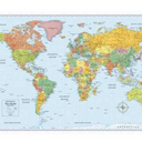 Rand McNally World Wall Map, 32"W x 50"H