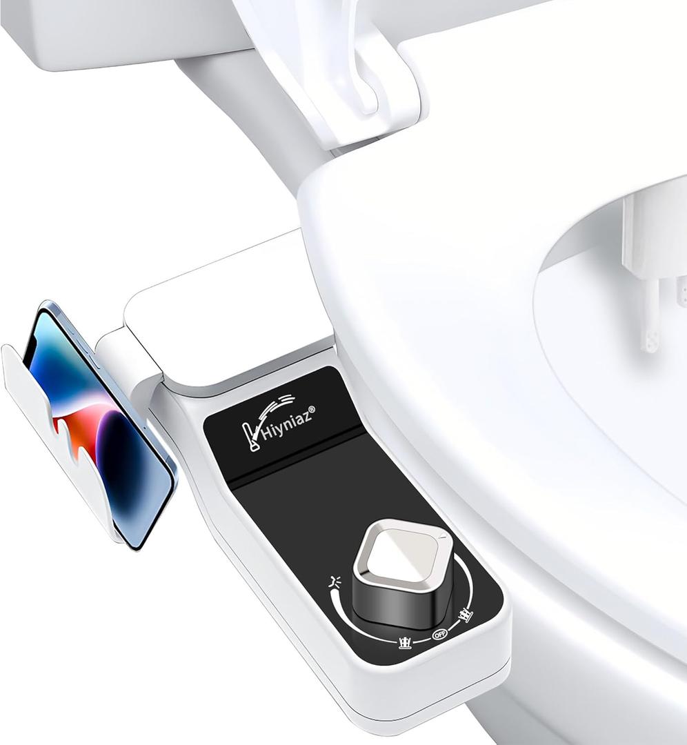 Non-Electric Hot and Cold Water Bidet Attachment Warm & Cold Dual Water Sprayer for Toilet with Self-Cleaning Nozzle, Adjustable Pressure, Front & Rear Wash Easy Installation (Clod Water Bidet-509)