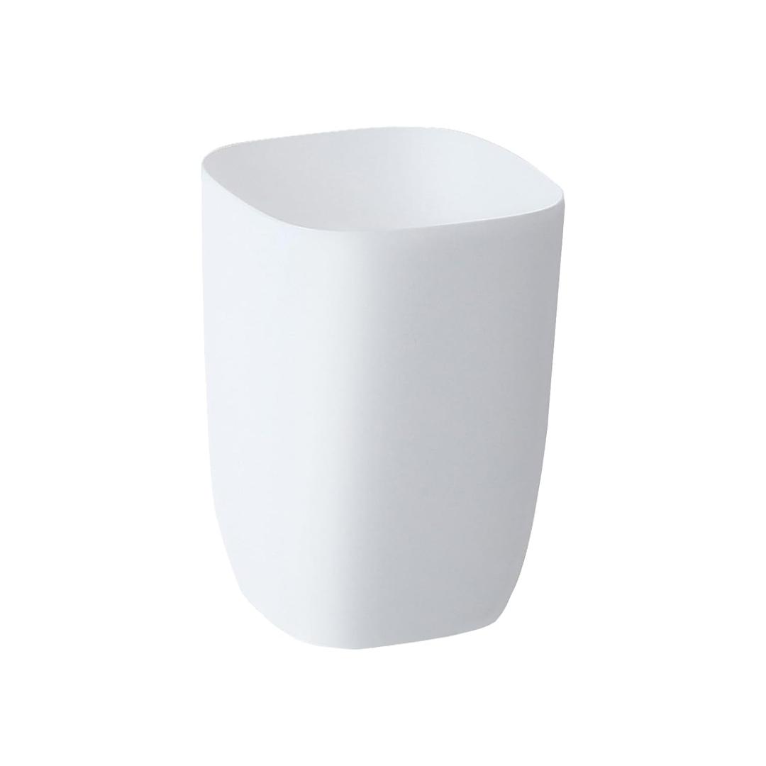 2 x Bathroom Trash Can, Small Garbage Can for Bedroom, Living Room, Kitchen, Slim Cute Plastic Waste Basket for Office, 7L, Matt White