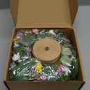 6 Pcs 9" Small Spring Wreath for Kitchen Cabinet Floral Wedding Candle Rings Wreaths Spring Summer Wildflower Wreath with Ribbon for Pillars Front Door Porch Wall Window Farmhouse Party Home Decor