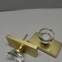 2 Pack Gold Glass Dummy Door Knob Interior, Satin Brass Crystal Dummy Door Knobs Door Handles