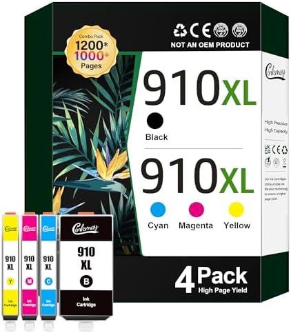 910XL Ink Cartridges for HP Printers (4-Pack) Replacement for HP 910XL Ink Cartridges Combo Pack Work for OfficeJet 8010 8020 Series, Pro 8020, 8030 Series Printer 3JB41AN | Black Cyan Magenta Yellow