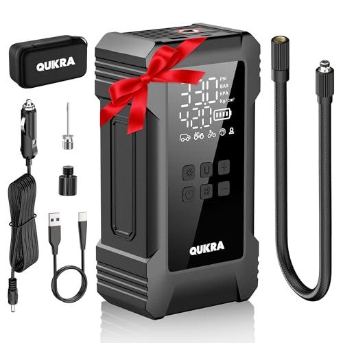 NW08 Tire Inflator Portable Air Compressor for Heavy-duty Vehicle, Dual Cylinder Cordless Air Pump for Car Tires with 12000mAh Battery Capacity, 4× Faster 150PSI Car Tire Pump for SUV, Truck, Pickup