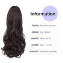 ponytail extension,16" claw clip hair extensions ponytail short curly hair ponytail Extension Natural Looking Synthetic Hairpiece for Women Black brown