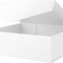 Extra Large Gift Box with Lid 16.3x14.2x5 Inches, White Magnetic Gift Box for Clothes and Large Gifts (Matte White)