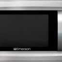 Emerson MW7302B Compact Countertop Microwave Oven with Touch Control, LED Display, 700W, 10 Power Levels, 6 Auto Menus, Glass Turntable and Child Safe Lock, 0.7 Cu., Ft. Black