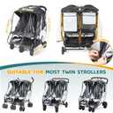 IvyWind Double Stroller Rain Cover, Universal Stroller Cover for Side by Side Baby Stroller, Breathable Weather Shield for All-Weather Protection from Rain/Snow/Dust