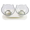 Dog Bowls, Cat Ears Shaped Dog Cat Feed Bowls 15° Tilt Design Anti-Slip Double Bowls Raised Stand Food Water Bowl Dog Feeder Pets Supplies