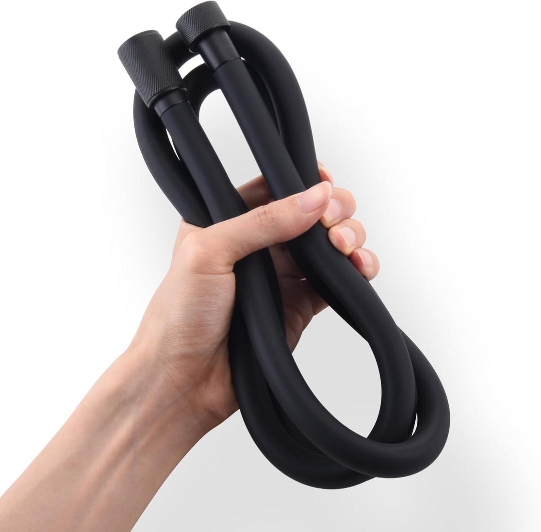 Silicone Shower Hose Extra Long,Explosion Proof Anti Winding Showerhead Hose,Used In Showerheads Spray Bidet Bathing Toilet Cleaning Flexible RV Shower Hoses Replacement (Black, 48 In)