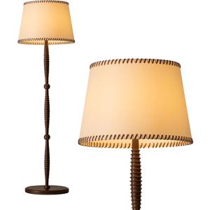 Aisilan Wooden Farmhouse Floor Lamp, Traditional Tall Natural Real Wood Standing Lamp, Rustic Retro Vintage Mid Century Modern Floor Lamp for Living Room Bedroom Reading Corner Sofa Decor
