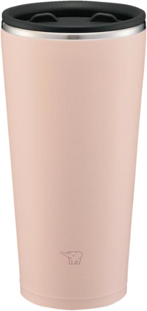 Zojirushi SX-FA45-PZ Stainless Steel Tumbler with Lid, Rotary Open and Close Lid, Heat Retention, Office Work, Home Time, 15.9 fl oz (450 ml), Smoky Pink