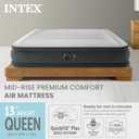 Intex Mid-Rise Air Mattress Bed with Built-in Pump, Dura-Beam Deluxe Comfort Plush, Queen - Portable Luxury Travel Airbed for Adults, Camping, Guests