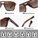 3 x Night Vision Driving Glasses Polarized Anti-glare, HD Yellow Tinted Glasses for Women Men (A18 Brown/Brown)