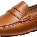 Jousen Men's Penny Loafers Casual Driving Slip On Shoes | Rubber Outsole Soft Lightweight Moccasins Daily Business Wedding Office Travel Boat (Brown) Size: 12