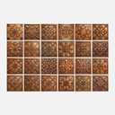 24PCS Removable Self Adhesive Tile Sticker Peel and Stick Backsplash PVC Art Wall Tiles Decal for Kitchen Bathroom Decor 5.91 x 5.91 inch, Brown (Hzw-las-06)