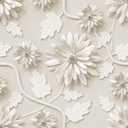 3D Floral Peel and Stick Wallpaper Daisy and Leaves Self Adhesive Removable Texture Wallpaper for Bedroom Renter Friendly Contact Paper for Bedroom Bathroom Shelf Liner 17.71"x236.2" (Beige)