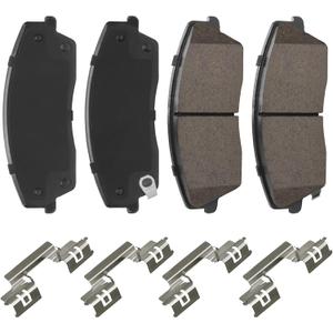 HZ1056 Blue Ceramic Disc Brake Pad Set With Hardware - Compatible With Select Chrysler 300; Dodge Challenger, Charger, Magnum; FRONT