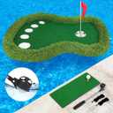 Floating Golf Green for Pool, Floating Chipping Green Mat with Ball Retriever for Pool/Lake, No Drifting Floating Golf Putting Turf Game Set for Golfers