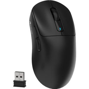MAMBASNAKE Attack Shark X3 Wireless Gaming Mouse, 49g Ultralight, PixArt PAW3395 26000 DPI, Bluetooth/2.4Ghz /Wired Tri-Mode, 200Hrs Rechargeable Battery, Kailh GM8.0 Switch for PC/MAC/Win - Black