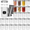 CycleMore Mason Jars 8 oz, 24 Pack Canning Jars with Airtight Lids and Bands, Half Pint Canisters Ideal for Fermenting, Jam, Honey, Pickling, Wedding/Shower Favors, DIY Decors
