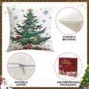 2 x Artscope Christmas Tree Snowman Throw Pillow Covers 20x20 Inch Set of 4, Let It Snow Holly Jolly Winter Hoilday Christmas Decoration Pillow Cases for Home Sofa Couch Decor-Beige