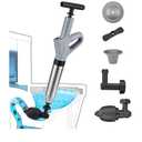 Toilet Plunge Blaster, High Pressure Toilet Plunger, High-Pressure Air Drain Blaster Plunge Blaster Multi-drain Unclogger for Toilets, Bathroom Floor, Drain Sinks and Plumbing Clogs.