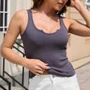 Summer Tank Top for Women 2025 Womens Tank Tops Sleeveless Top Basics Camisole Cute Yoga Gym Shirts (Gray, M)