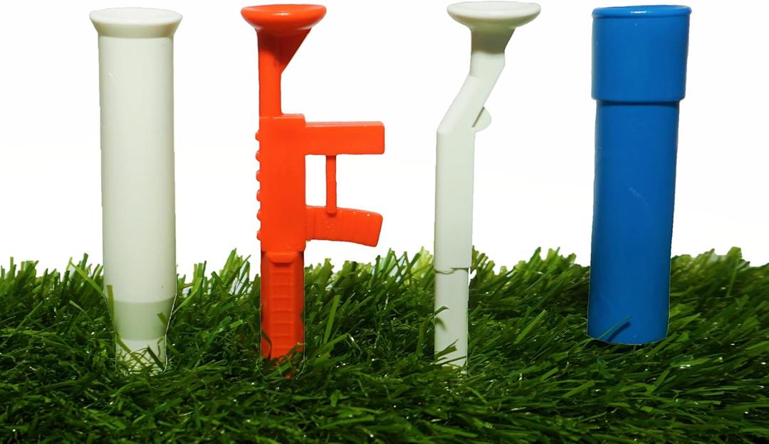 Novelty Golf Tee Unique Gun Firearm Golf Tee Fathers Day Birthdays Bachelor Parties Funny Cool Accessories for Men (Red White Blue)