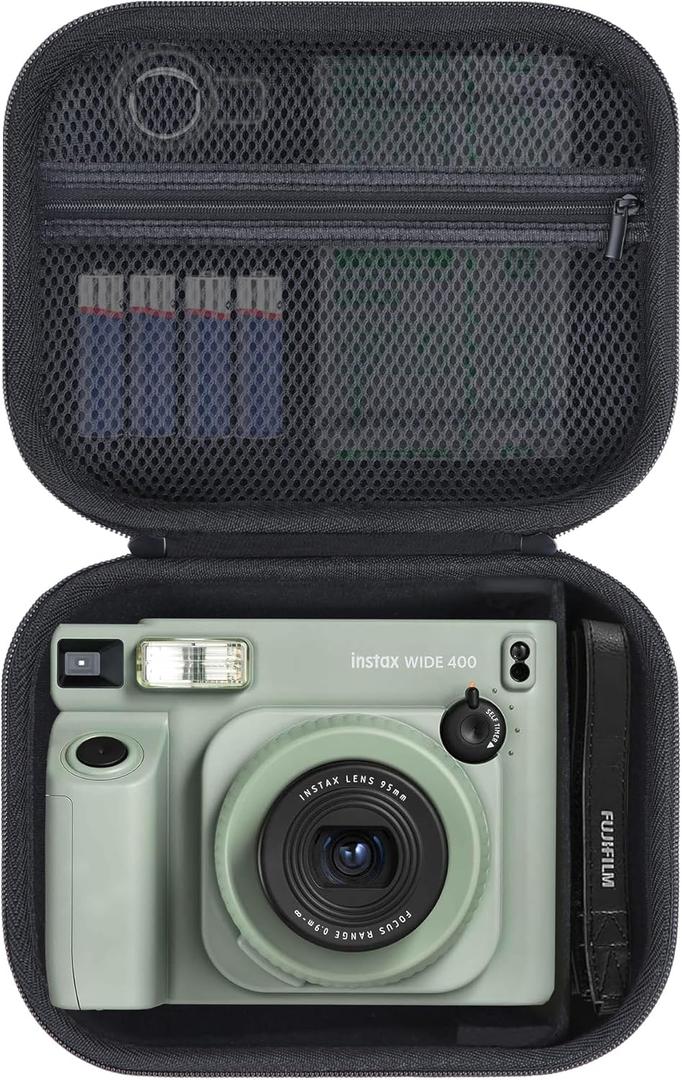Storage Case Compatible with Fujifilm INSTAX Wide 400 / Wide 300 Instant Camera (Black Case)