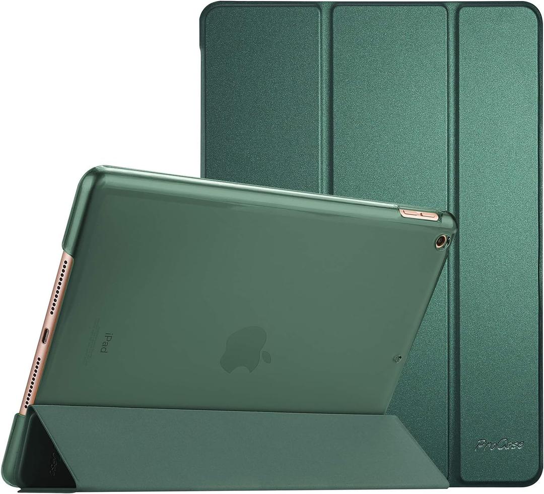 ProCase for iPad 9th/ 8th/ 7th Generation Case 10.2 Inch (2021/2020/2019 Release), 10.2 iPad Case 9th/ 8th/ 7th Gen Cover, Slim Smart Cover with Translucent Hard Shell Back -MidnightGreen