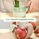 AXEDAES 4 in 1 Multi-Functional Portable Electric Vegetable Cutter Set, Wireless Vegetable Processor for Garlic, Peppers, Onions, Celery, Ginger, Meat, With Brush, Comes with Egg & Cream Beater