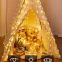 Brightown 300 LED Fairy Curtain Lights, 9.8ft x 9.8ft Warm White Curtain String Lights, USB Plug in 8 Lighting Modes Christmas Decoration, Hanging Lights with Remote for Bedroom Indoor Weddings Dorm (1 Pack)