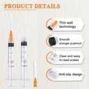 100 Pack 2.5ml/cc Lab Syringes Luer Lock with 25Ga 1 Inch(25mm) Needle, Disposable Individually Wrapped for Scientific Labs, Feeding Small Animals, Dispensing, Applicator, Watering