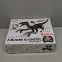 HAYXUN Remote Control Dinosaur Toys for Kids 3-12, 18.2" Jurassic Therizinosaurus Toys Imitates Walking, Roars - 2.4 GHz RC Robot Dino Toys w/Light & Spray, Birthday for Kids (Multicolored)