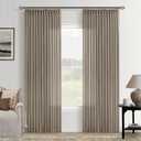 Taupe Linen Curtains Pinch Pleated 84 Inch Length for Living Room Bedroom 2 Panels Neutral Farmhouse Burlap Light Filtering Pinch Pleat Drapes Semi Sheer Dark Flax Window Curtain Grey Beige Greige