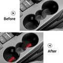 Car Cup Holder Coaster for 2021-2025 Ford Bronco Sport Silicone Non-Slip Cup Holder Coasters Interior Accessories 2 Packs (Black&Red)