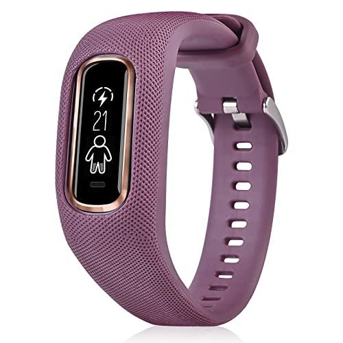 C2D JOY Strap TPU Wristband Compatible with Garmin vivosmart 4, Activity and Fitness Tracker (Berry) Medium